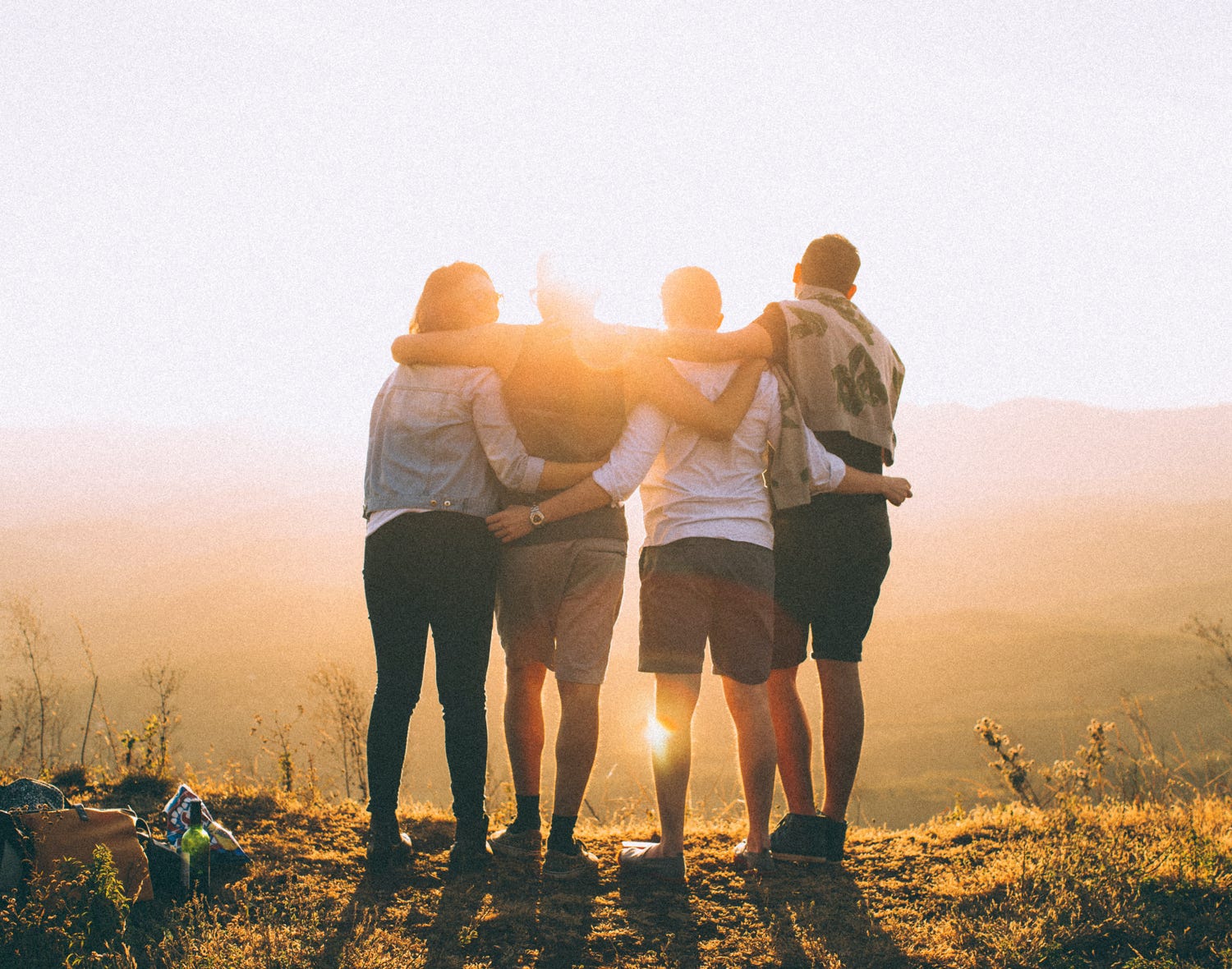 Community helping each other, leaning on each other, Supporting each other.